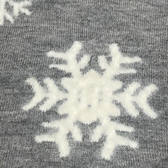 NWT Talbots Sz XLP Cashmere Blend Long Sleeve Crew Neck Sweater Grey Snowflakes - Picture 7 of 12